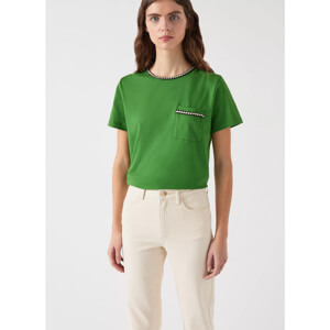 LK Bennett Vita Cotton Plaited Trim T Shirt